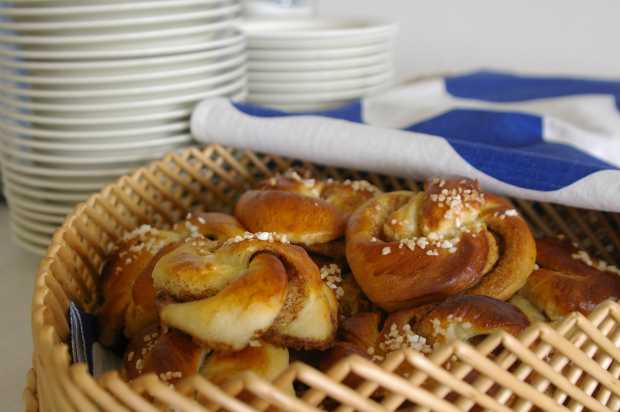 Finnish 'korvapuusti' buns, freshly baked at Järvelä